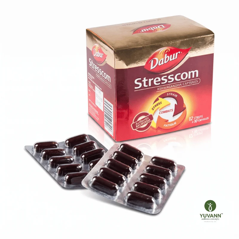 Dabur Stresscom Capsules (Ashwagandha Extract) – 10 Capsules
