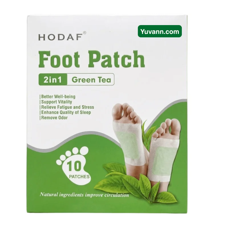 HODAF 2-in-1 Green Tea Detox Foot Patch (10 Patches Pack) – Vitality & Overnight Stress Relief