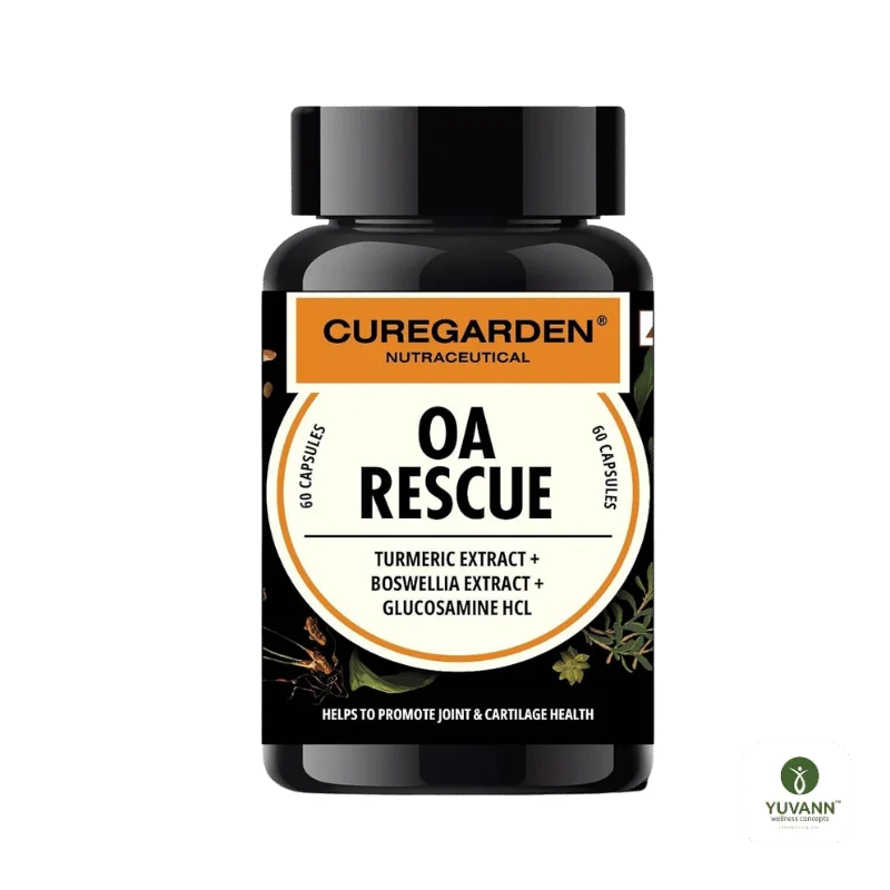 Curegarden OA Rescue Joint Support Supplement (Glucosamine HCl, Turmeric & Boswellia)