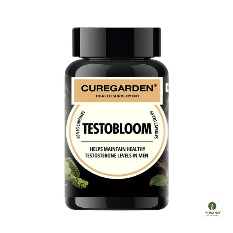 Curegarden Testobloom Natural Testosterone & Vitality Booster (Shoden® Ashwagandha, Zinc & B-Vitamins