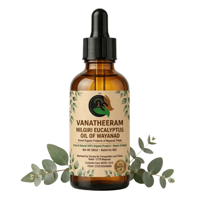 Vanatheeram® Nilgiri Eucalyptus Oil of Wayanad – 100% Pure Steam Distilled