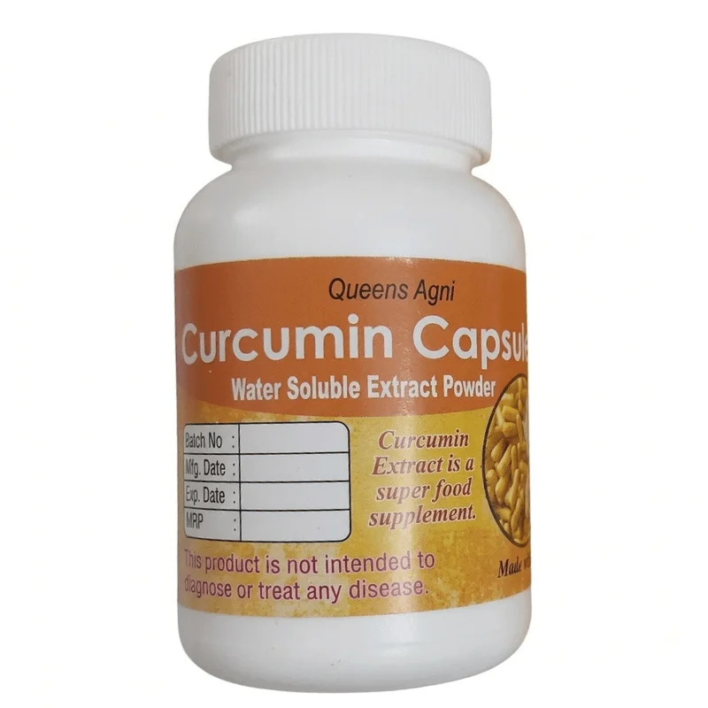 Queens Agni Curcumin Capsules (Water Soluble Extract Powder)
