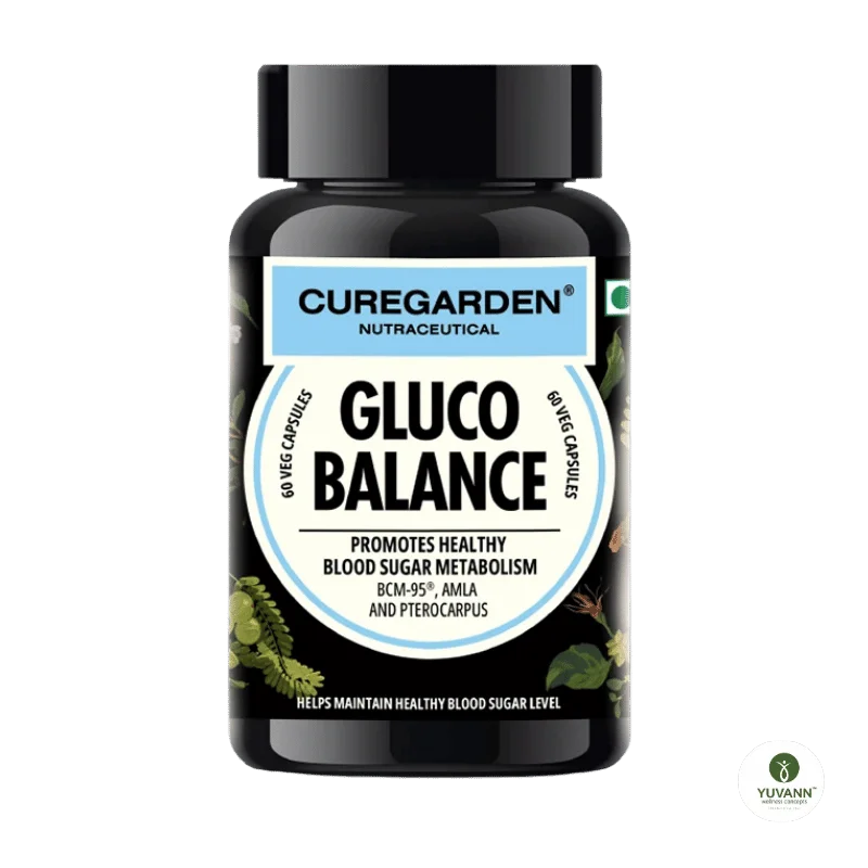 Curegarden Gluco Balance Blood Sugar Support (BCM-95®, Amla & Pterocarpus)